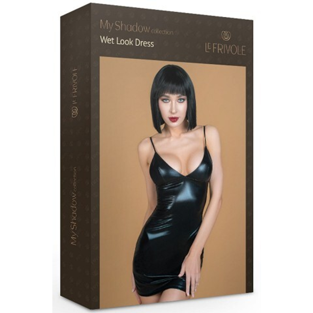 Платье-футляр wet look с двусторонней молнией Le Frivole My Shadow, S-M