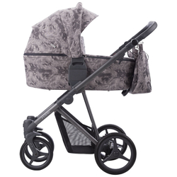 Детская коляска Bebetto Flavio 3 в 1 с автокреслом Avionaut Cosmo 104 серый с узором серая рама
