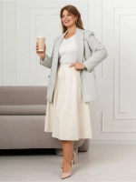 Юбка кожаная миди трапеция