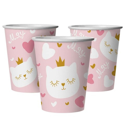 Стаканы бумажные «Котенок принцесса», 250 мл, 6 шт