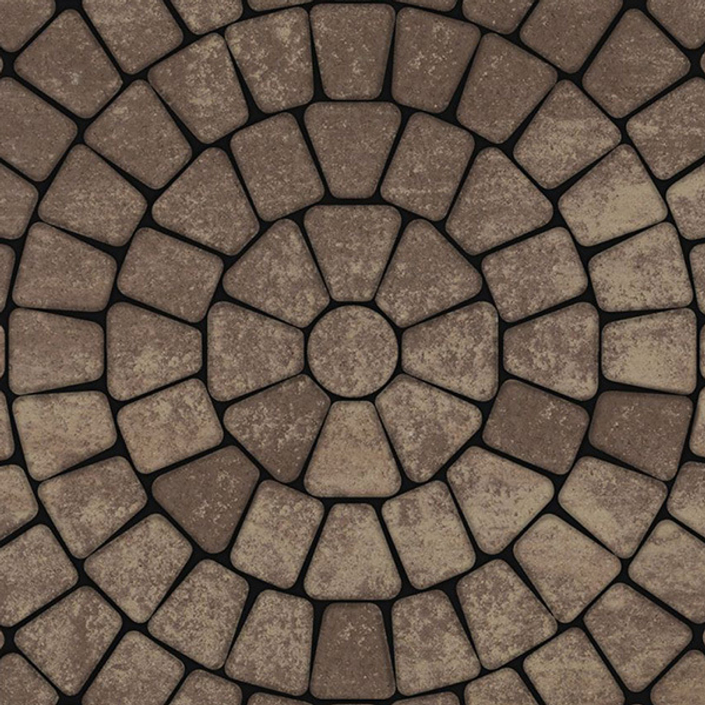Тротуарная плитка КЛАССИКО (круг) - Листопад гладкий Хаски, комплект из 3 видов плит