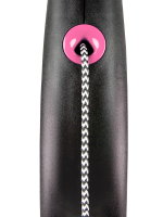 Поводок-рулетка Flexi Black Design XS. Трос 3 м. для собак до 8 кг. Розовый