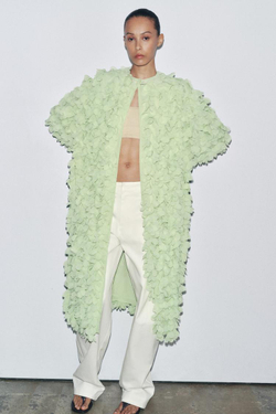 ZARA ПАЛЬТО ИЗ РЕЛЬЕФНОЙ ТКАНИ, МЯТНЫЙ