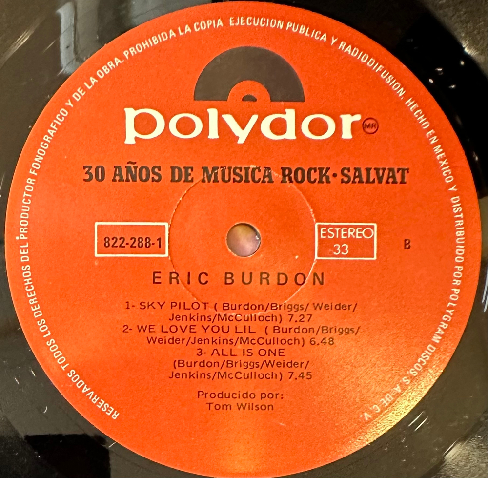 Eric Burdon - 30 Anos De Musica Rock Salvat (Мексика 1984г.)