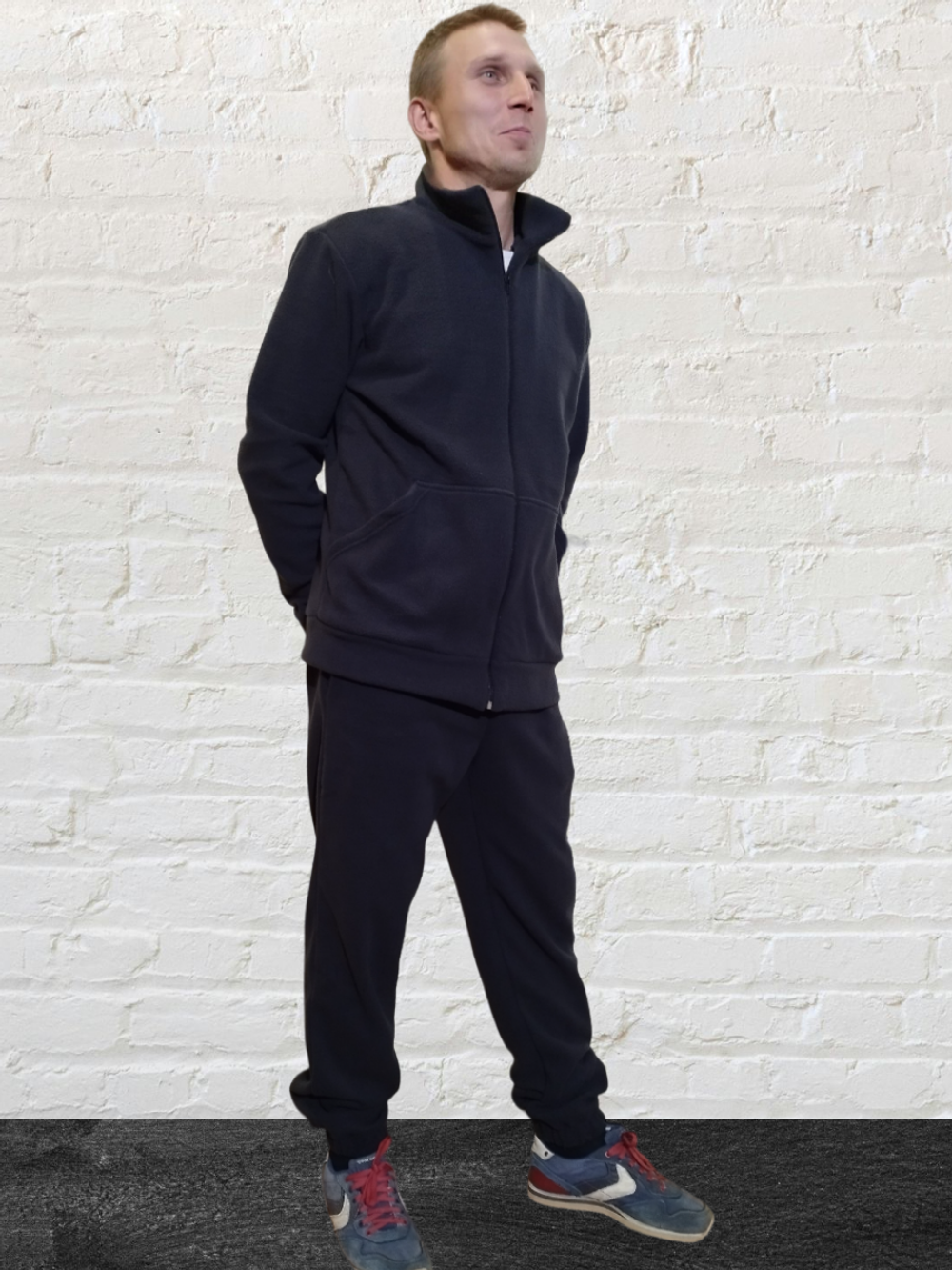 3058 Жакет мужской на замке флис темно-серый (56)