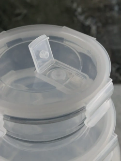 Контейнеры для еды стеклянные, 3 шт, круглые 880/600/325 мл