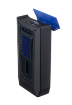 Зажигалка сигарная Colibri Slide (двойное пламя), черно-синяя