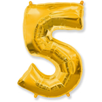 Шар фольгированный Цифра 5 101 см (Золотой)