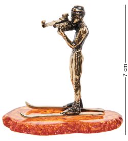 Народные промыслы AM-1758 Фигурка «Биатлонист» (латунь, янтарь)