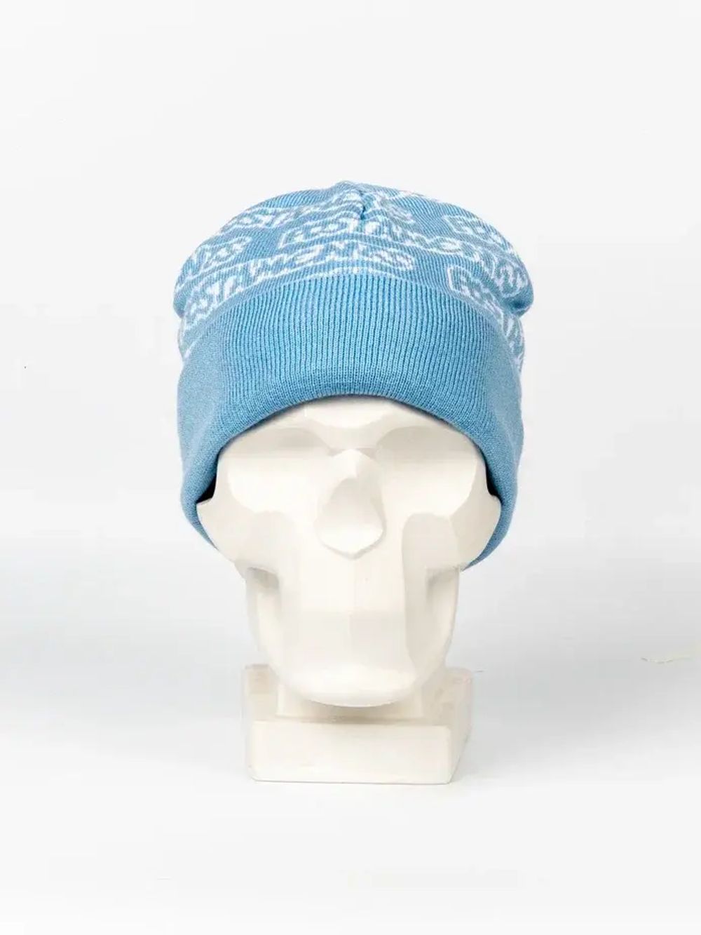 Шапка Postaments Wordz небесно-голубая/белая