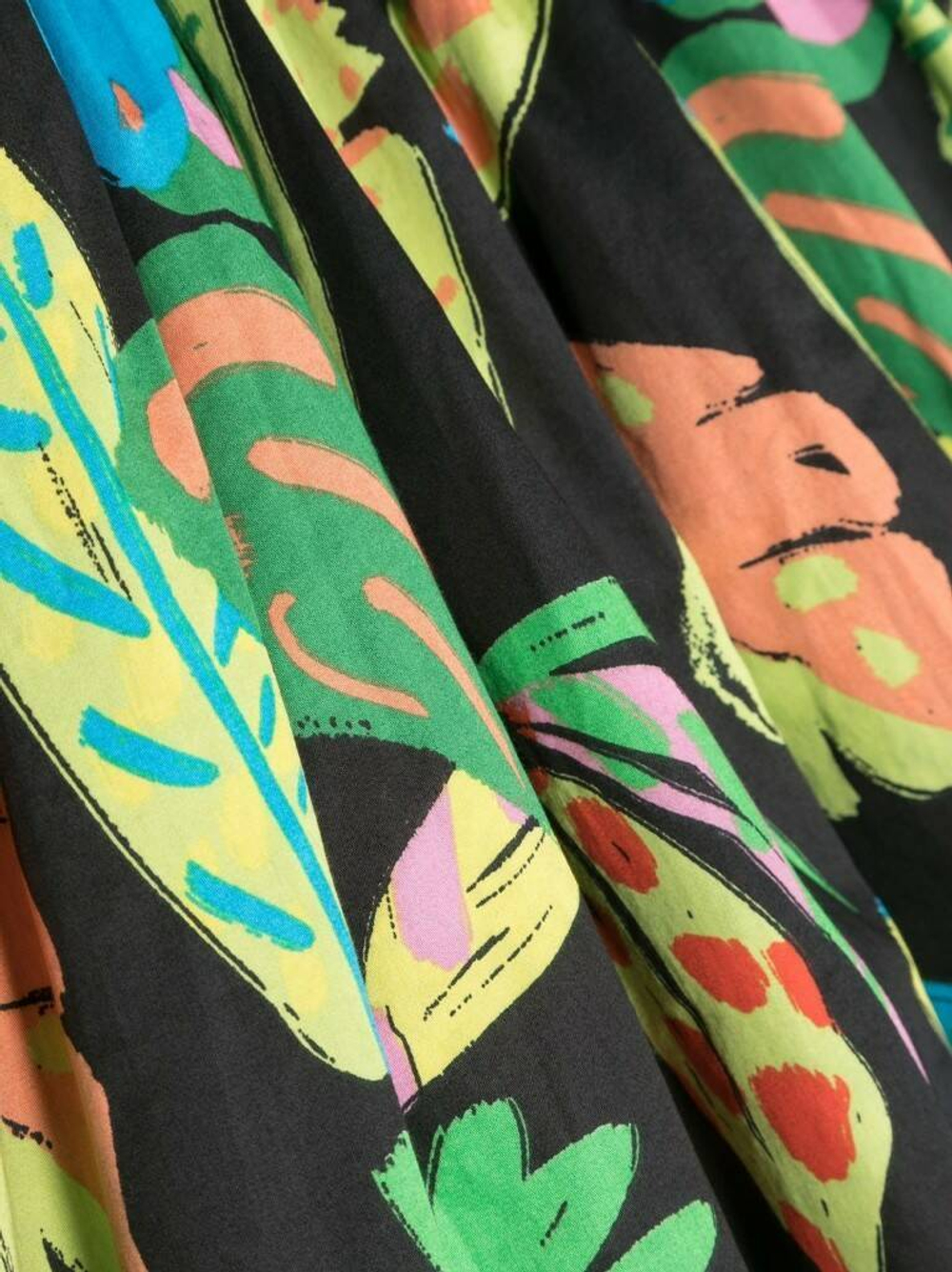 Платье STELLA McCARTNEY Черный/Принт: разноцветные листья (Девочка)