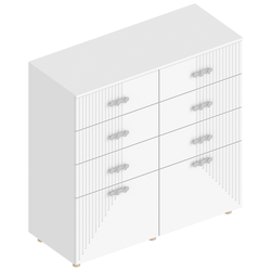 Комод 2-ств с 6 ящ. МС "Сандра"(Белый лофт),