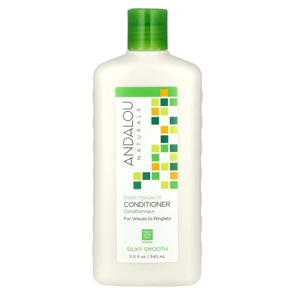 Andalou Naturals, Кондиционер, шелковистая гладкость, от волн до локонов, экзотическое масло марулы, 340 мл (11,5 жидк. унц.)