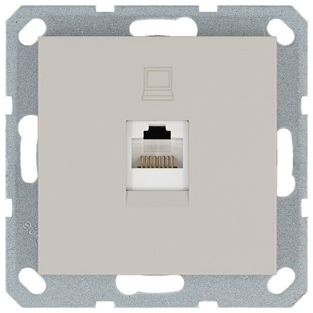 Интернет-розетка RJ45 с накладкой, цвет Тауп