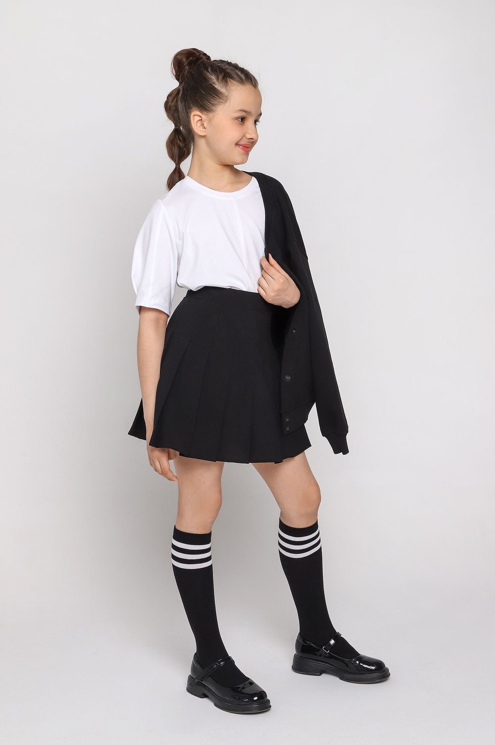 Фуфайка (футболка) для девочки Гретта-4 Виотекс БЕЛЫЙ