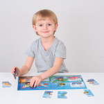 Транспорт, магнитные пазлы-половинки