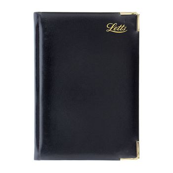 Ежедневник Letts Lexicon A5 недатированный белые страницы кожзам черный (412 128410)