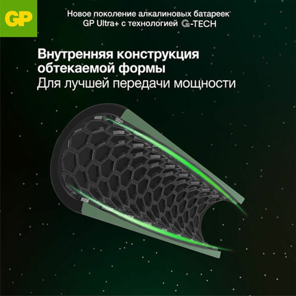 Батарейки КОМПЛЕКТ 4 шт., GP Ultra Plus G-Tech, AAA (LR03), алкалиновые, мизинчиковые, 24AUPA21-2CRSB4