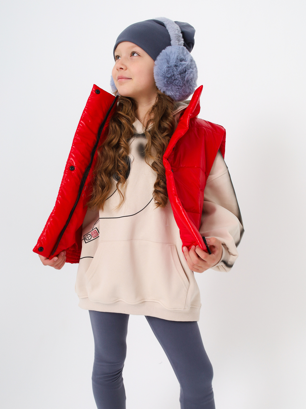 Наушники меховые FluffFold, серые