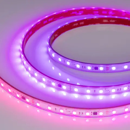 Светодиодная лента герметичная SPI-PFS-B60-12mm 24V RGB-PX6-BPT (12 W/m, IP68, 5060, 5m) (Arlight, бегущий огонь) 039602