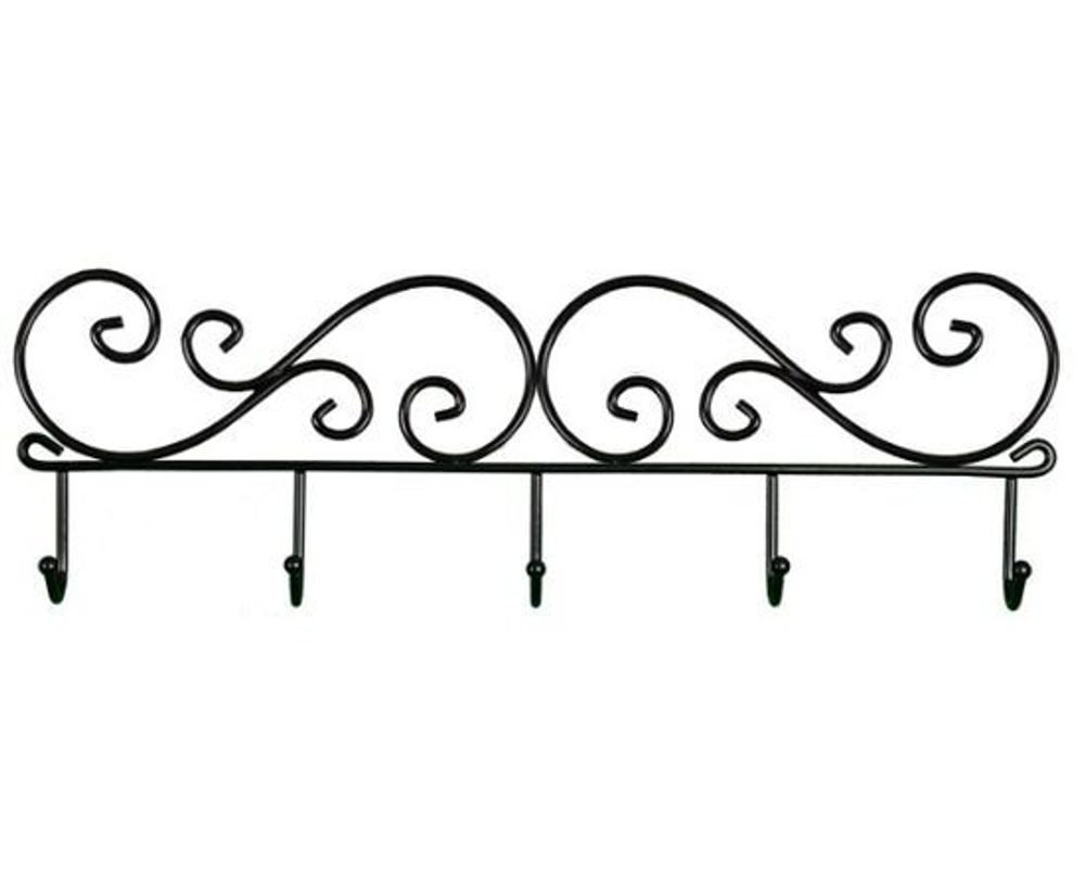 Вешалка настенная "Кружева5" 5 крючков 40х13х4см черная ВН276Ч ЗМИ