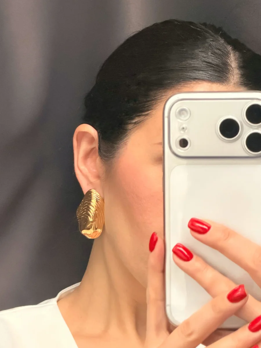 Серьги ракушки, Золотые