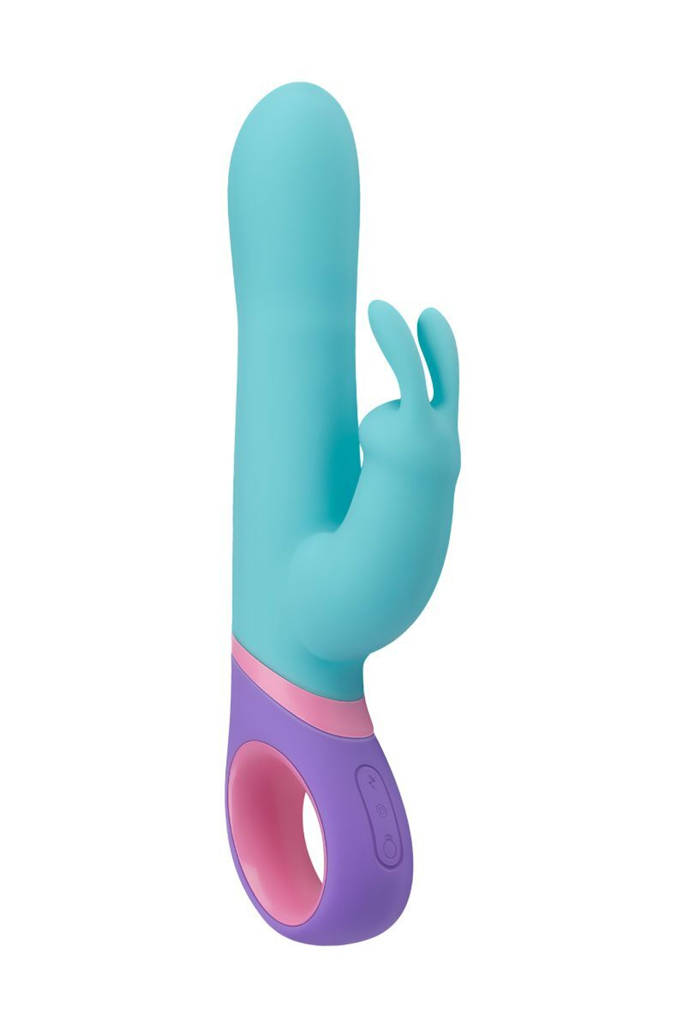 Мятный вибратор Meta с клиторальным отростком - 23 см. (Цвет: мятный)