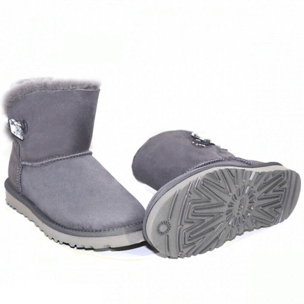 Угги Mini Bailey Button Bling Grey