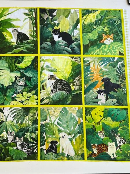 КОТЫ, КУПОН 1 ряд 5 картинок ( полоска, где две собаки) , 100% хлопок Handmade Fabrics 5