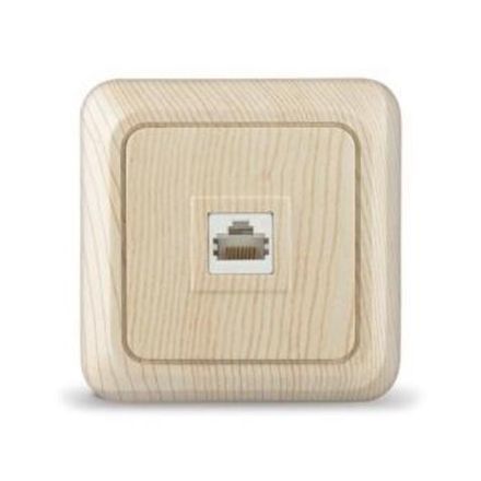 Розетка компьютерная одноместная "UNIVersal" серия "Олимп",о/у, 1А, RJ45, сосна (еврослот) (E2162)