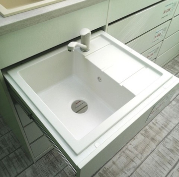 Мойка TOLERO R-107 белый №923 (туман), смеситель НИЗКИЙ КРАН СТАНДАРТ белый