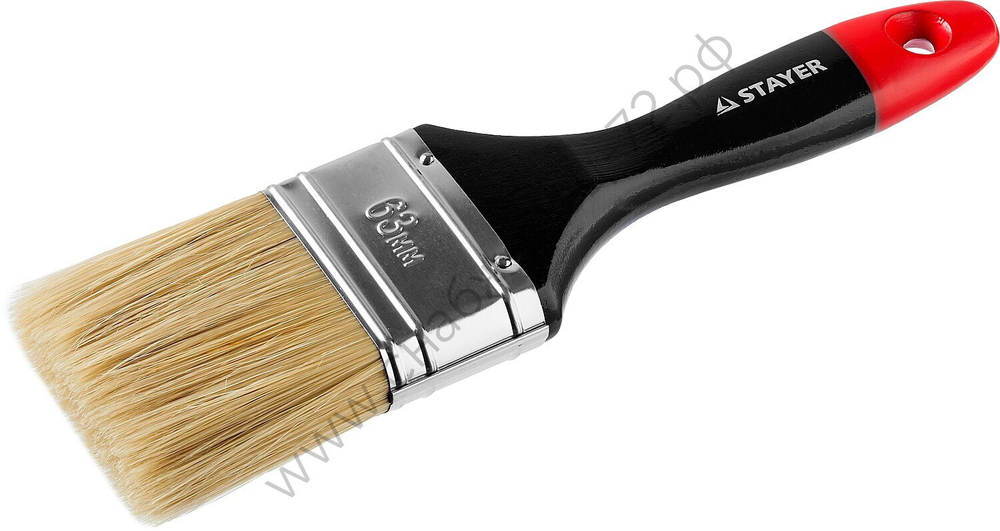 STAYER Universal 63 мм, 2,5″ светлая натуральная щетина, деревянная ручка, Плоская кисть, PROFESSIONAL (0104-063)