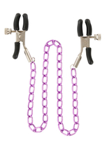 Зажимы для сосков Nipple Chain Metal на фиолетовой цепочке (Цвет: фиолетовый)