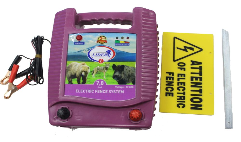Электропастух 7.8 дж, 220В, 12В, макс. длина забора - 40 км