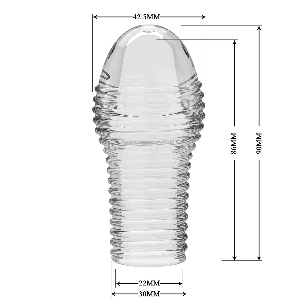 Прозрачная насадка на пенис с ребрышками Hoytt - 9 см. (Цвет: прозрачный)