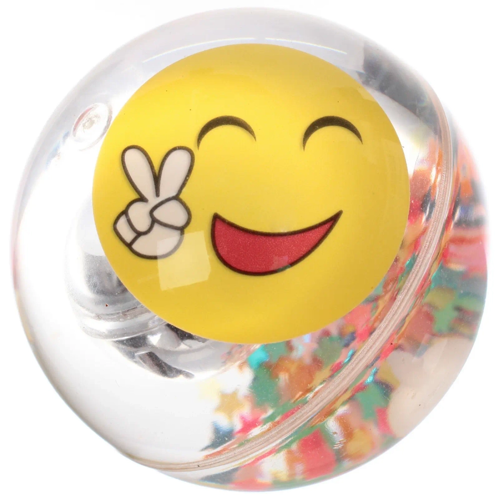 Мяч 6,5 см «Смайлики» (попрыгун с водой и подсветкой) СТИКЕР НА ВЛОЖЕНИЕ