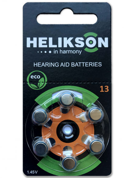 Батарейки для слуховых аппаратов HELIKSON 13 6 шт/уп