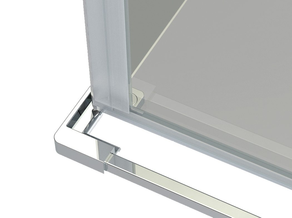 Душевой уголок дверь раздвижная 80x100 GROSSMAN GR-8010Fl профиль хром стекло прозрачное 6 мм