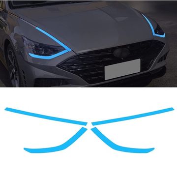 Цветная плёнка для ДХО Hyundai Sonata 2019-2023 синяя