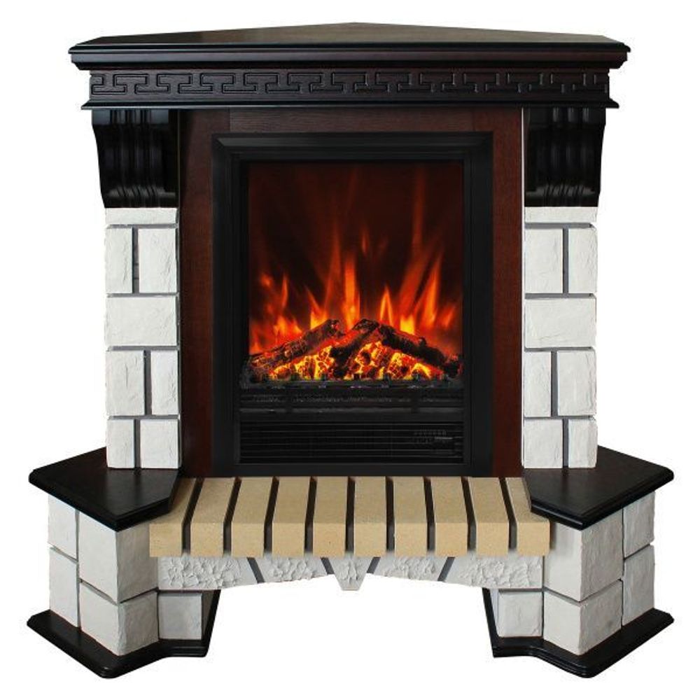 Электрокамин RealFlame Stone Coner AO античный дуб с очагом Eugene