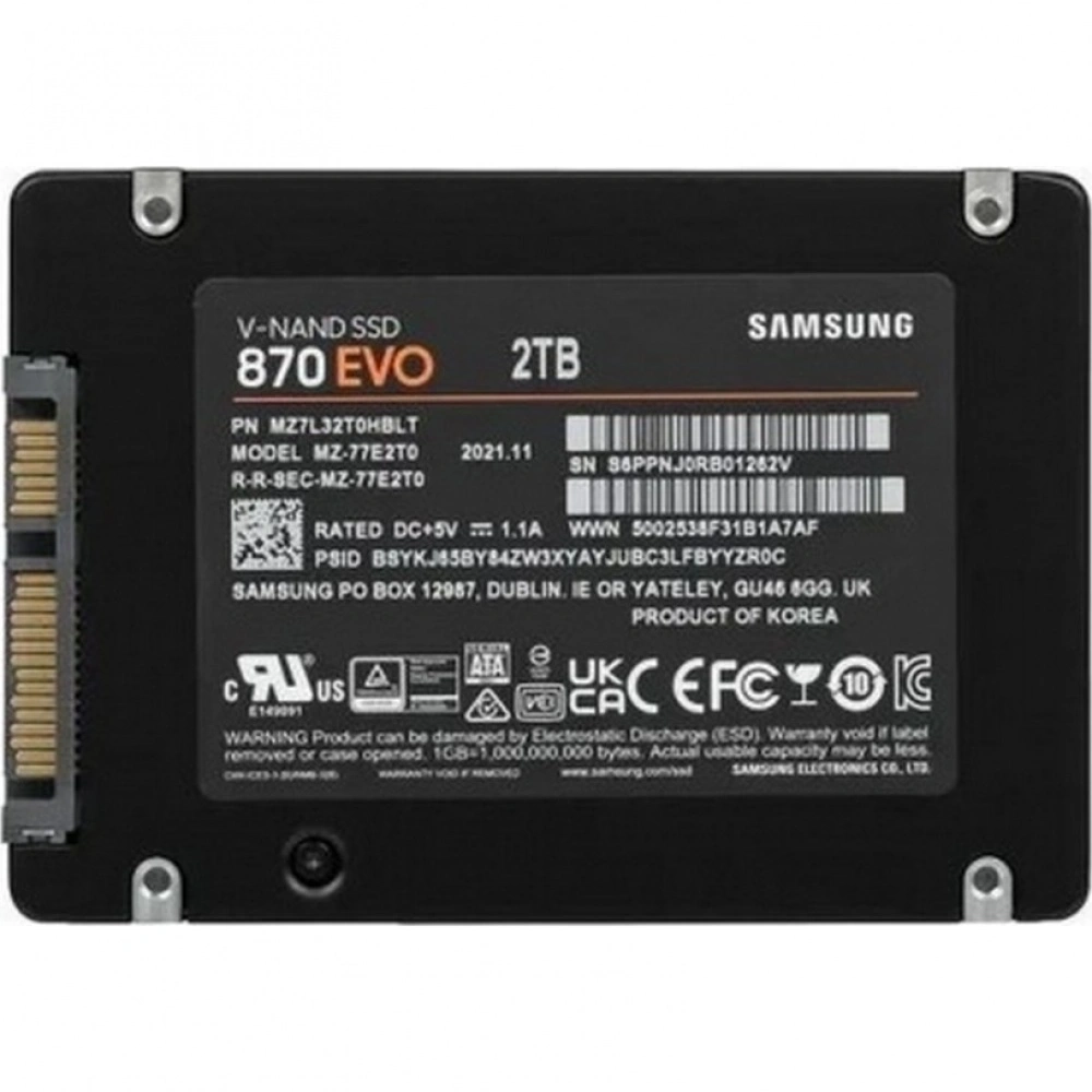 Накопитель SSD Samsung 870 EVO 2.0Tb Series (MZ-77E2T0B/EU)