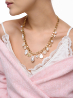 Колье "Pearl stone pink" Gold