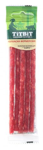 Titbit Золотая коллекция лакомство для кошек колбаски Фермерские 20г