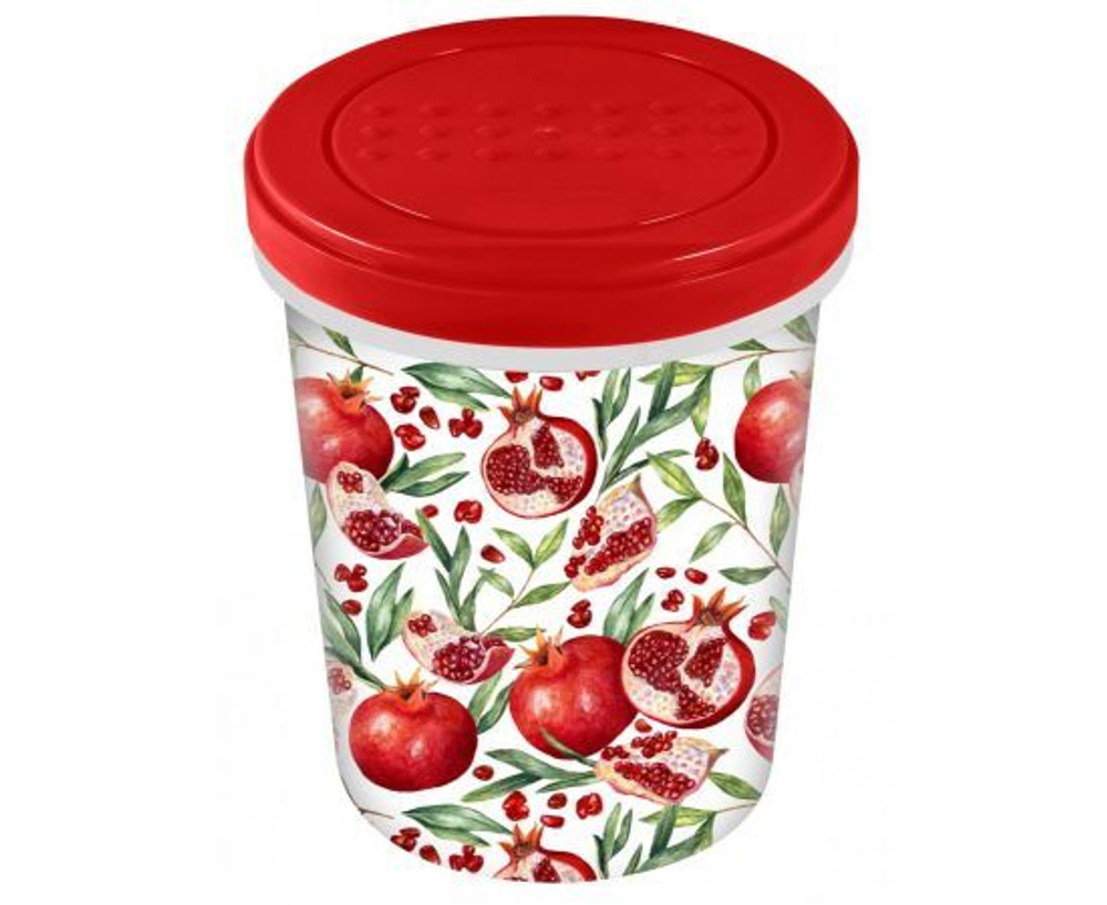 Банка для сыпучих продуктов с завинчивающейся крышкой 1 л с декором "Scarlet" красный, IDILAND Asti (221154806/03)