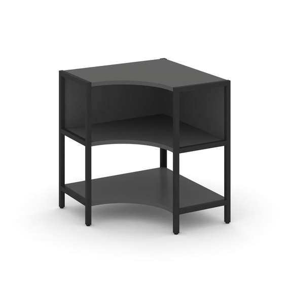 Shelf System Односекционный угловой стеллаж двухярусный SN.STMU-211 Антрацит/Металл Черный 810*810*8