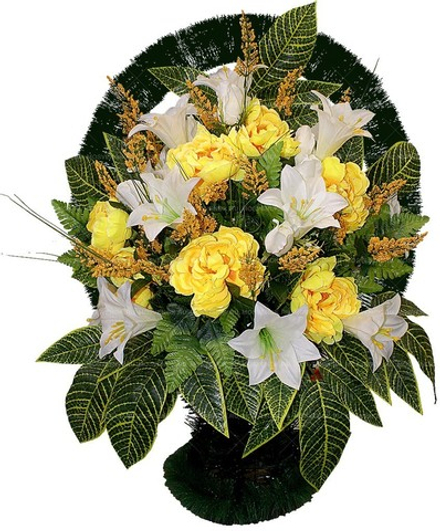 Ритуальная корзина из искусственных цветов "Ладья Элитная №4"