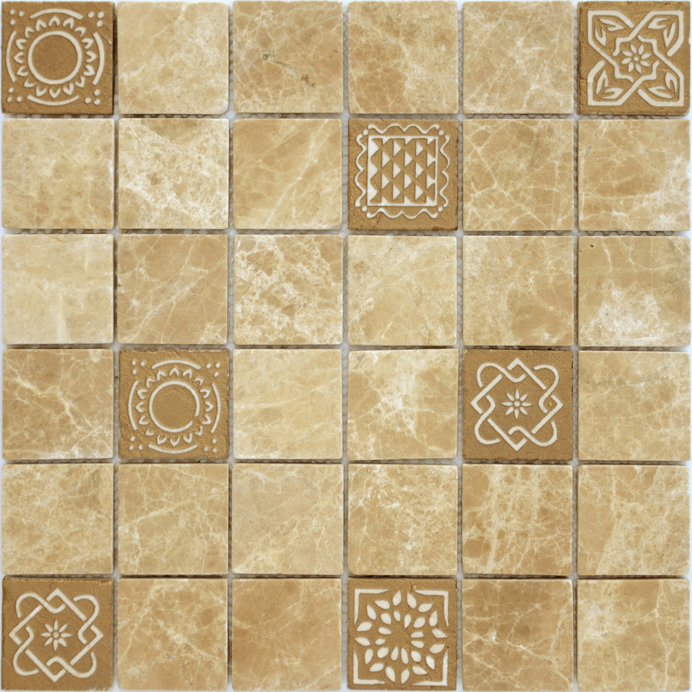 Мозаика из натурального камня LeeDo - Caramelle: Art Emperador Light MAT 48x48x8