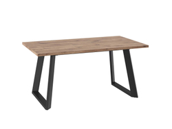 Стол LOFT LUX-160, раздвижной 160(205)х90, ДУБ ВЕЛЛИНГТОН/ЧЕРНЫЙ, (2 упак.)