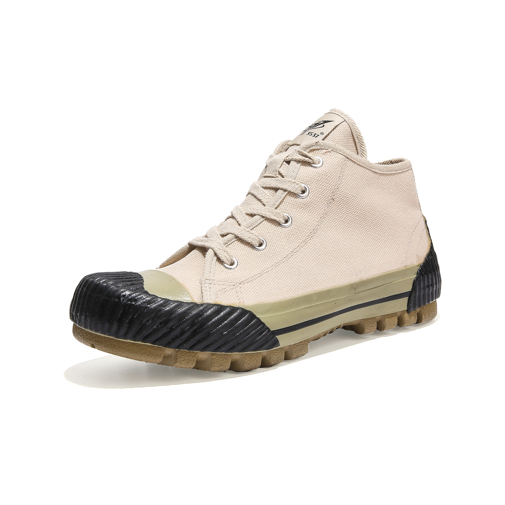3537 Canvas Liberation Shoes Unisex High top Beige Black