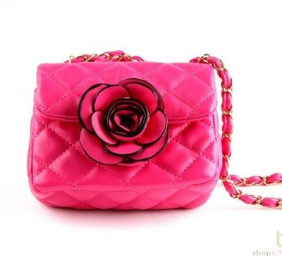 Сумка детская через плечо стеганая с объемным цветком